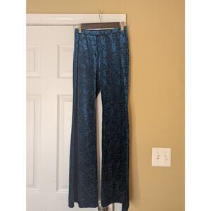 Wrangler Textured Velvet Flare Leg Pants- Size Small- Teal Whimsigoth Western